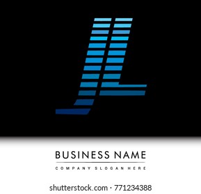 initial letter logo JL colored blue with striped compotition, Vector logo design template elements for your business or company identity

