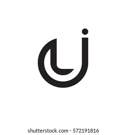 initial letter logo jl, lj, l inside j rounded lowercase black monogram