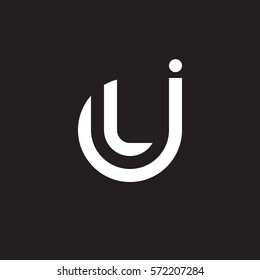 initial letter logo jl, lj, l inside j rounded lowercase white black background