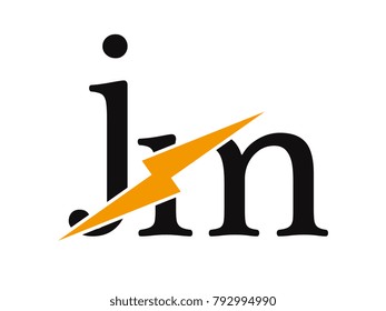Initial letter logo jm lowercase thunder vector design