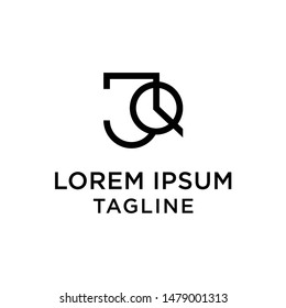 Initial letter logo JQ, QJ, logo template 