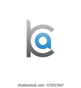 initial letter logo ka, ak, a inside k rounded lowercase blue gray