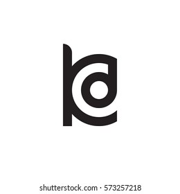 initial letter logo kd, dk, d inside k rounded lowercase black monogram