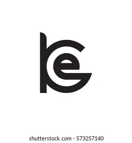 initial letter logo ke, ek, e inside k rounded lowercase black monogram