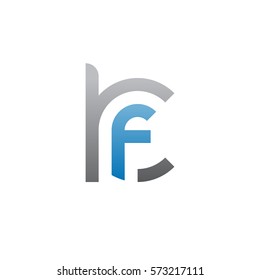 initial letter logo kf, fk, f inside k rounded lowercase blue gray