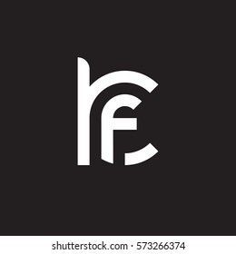 initial letter logo kf, fk, f inside k rounded lowercase white black background
