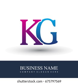 initial letter logo KG colored red and blue, Vector logo design template elements for your business or company identity