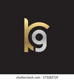 initial letter logo kg, gk, g inside k rounded lowercase logo gold silver