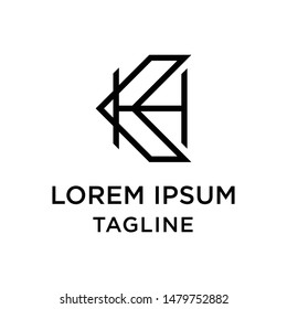 initial letter logo KH, HK, logo template
