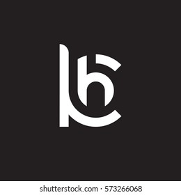 initial letter logo kh, hk, h inside k rounded lowercase white black background