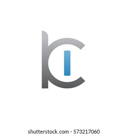 initial letter logo ki, ik, i inside k rounded lowercase blue gray