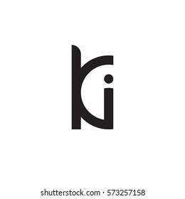 initial letter logo ki, ik, i inside k rounded lowercase black monogram