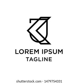 initial letter logo KJ, JK, logo template