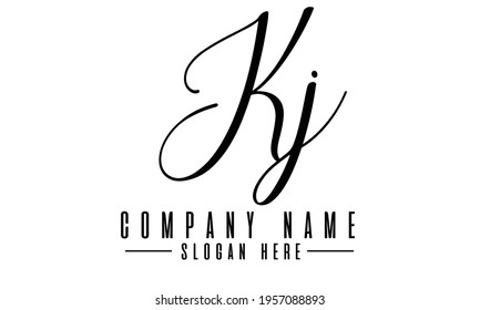 logotipo de letra inicial plantilla de logotipo KJ o K J en vector