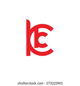 initial letter logo kk, k inside k rounded lowercase red flat