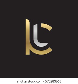 initial letter logo kl, lk, l inside k rounded lowercase logo gold silver