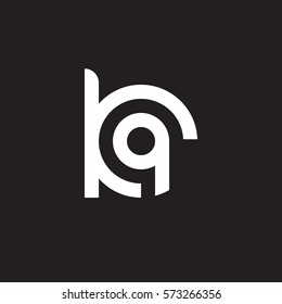 initial letter logo kq, qk, q inside k rounded lowercase white black background
