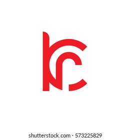 initial letter logo kr, rk, r inside k rounded lowercase red flat