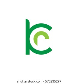 initial letter logo kr, rk, r inside k rounded lowercase green flat