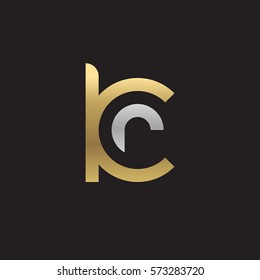 initial letter logo kr, rk, r inside k rounded lowercase logo gold silver