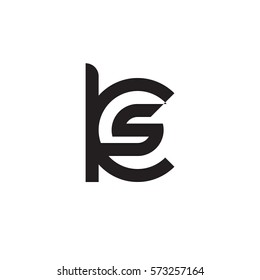 initial letter logo ks, sk, s inside k rounded lowercase black monogram