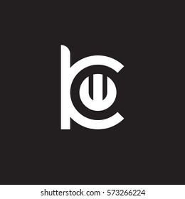 initial letter logo kw, wk, w inside k rounded lowercase white black background