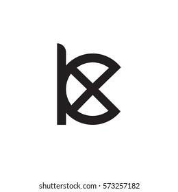 initial letter logo kx, xk, x inside k rounded lowercase black monogram
