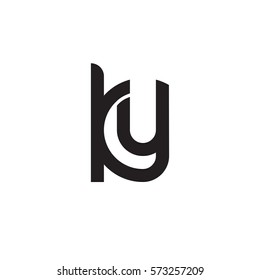 initial letter logo ky, yk, y inside k rounded lowercase black monogram