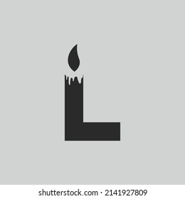 initial letter logo L candle logo design Vector Icon template elements svg
