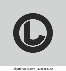 initial letter logo L inside circle shape, OL, LO, L inside O rounded upper case black monogram