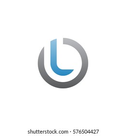 initial letter logo l inside circle shape, ol, lo, l inside o rounded lowercase blue gray