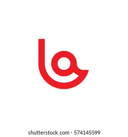 initial letter logo la, al, circle rounded lowercase red flat