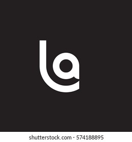 initial letter logo la, al, circle rounded lowercase white black background