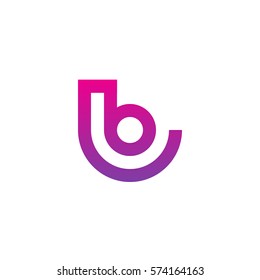 initial letter logo lb, bl, circle rounded lowercase purple pink