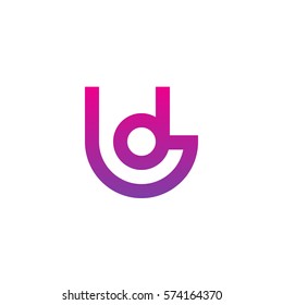initial letter logo ld, dl, circle rounded lowercase purple pink