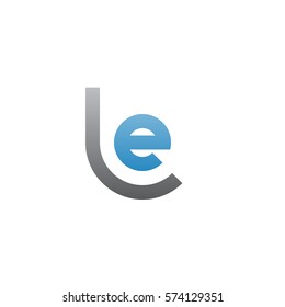initial letter logo le, el, circle rounded lowercase blue gray