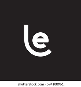 initial letter logo le, el, circle rounded lowercase white black background