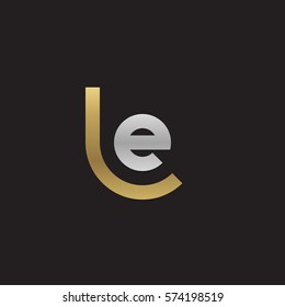 initial letter logo le, el, circle rounded lowercase logo gold silver