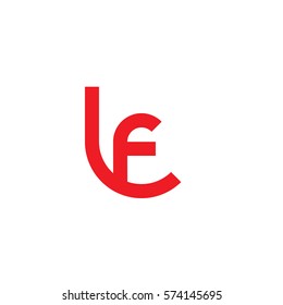 initial letter logo lf, fl, circle rounded lowercase red flat