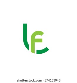 initial letter logo lf, fl, circle rounded lowercase green flat