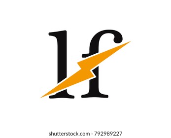 Initial letter logo lf lowercase thunder vector design