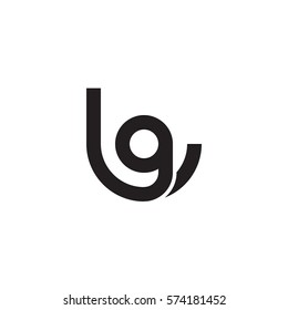 initial letter logo lg, gl, circle rounded lowercase black monogram