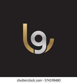 initial letter logo lg, gl, circle rounded lowercase logo gold silver
