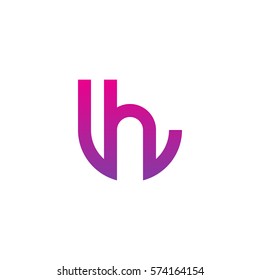 initial letter logo lh, hl, circle rounded lowercase purple pink