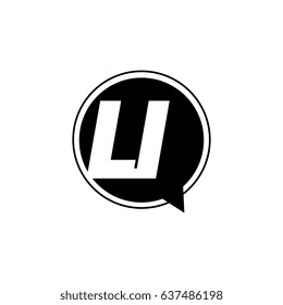 Initial letter logo li inside speech bubble black