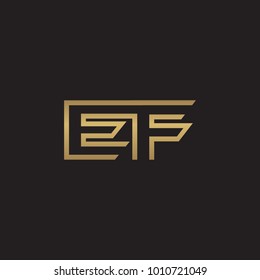 initial letter logo line unique modern, gold color