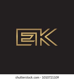 initial letter logo line unique modern, gold color