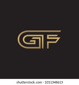 initial letter logo line unique modern, gold color