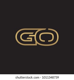 initial letter logo line unique modern, gold color