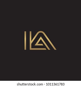 initial letter logo line unique modern, gold color